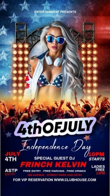 4th of July party instagram story Instagram-verhaal template
