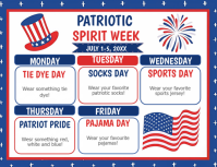 4th of July Patriotic Spirit Week Dress Up Days School Flyer Template