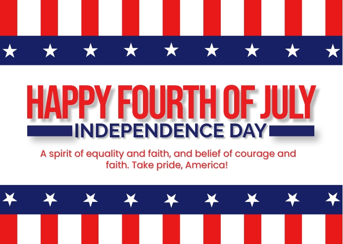 4th of July Postcard Template Poskaart