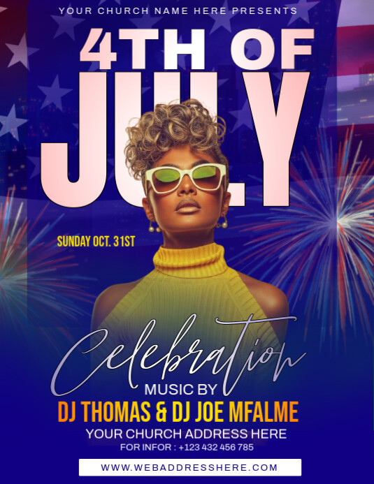 4th of july poster Pamflet (Letter AS) template