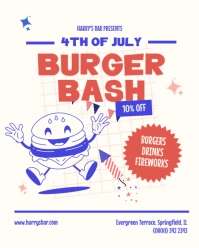 4th of July Restaurant Flyer Instagram Portrait template