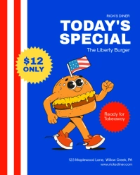 4th of July Restaurant Special Instagram Portrait template