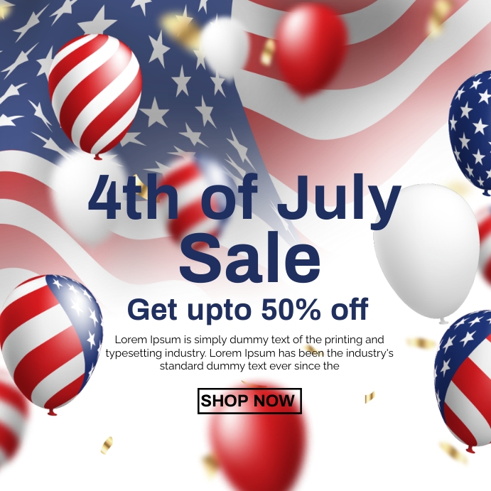 4th of july sale Instagram-opslag template