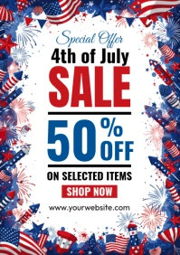 4th of July Sale A4 template