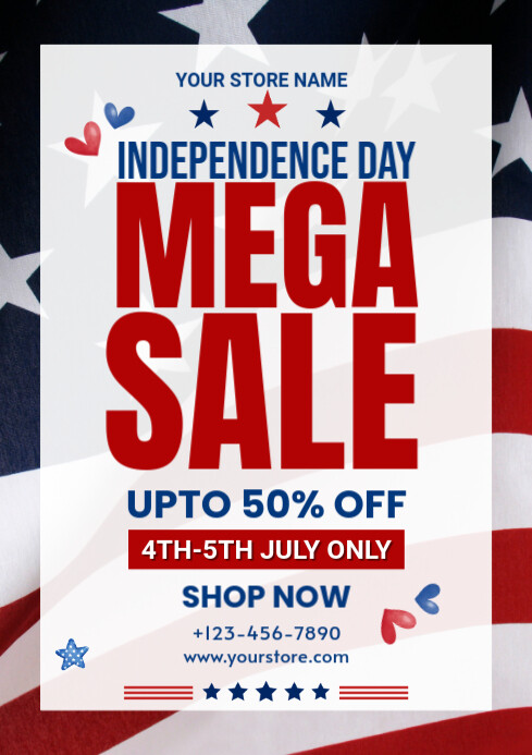 4th of July sale A4 template