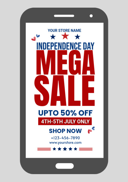 4th of July sale A4 template