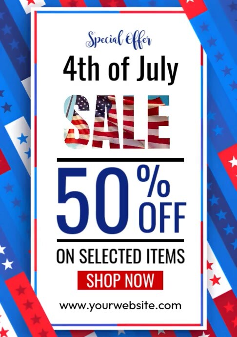 4th of july sale A4 template