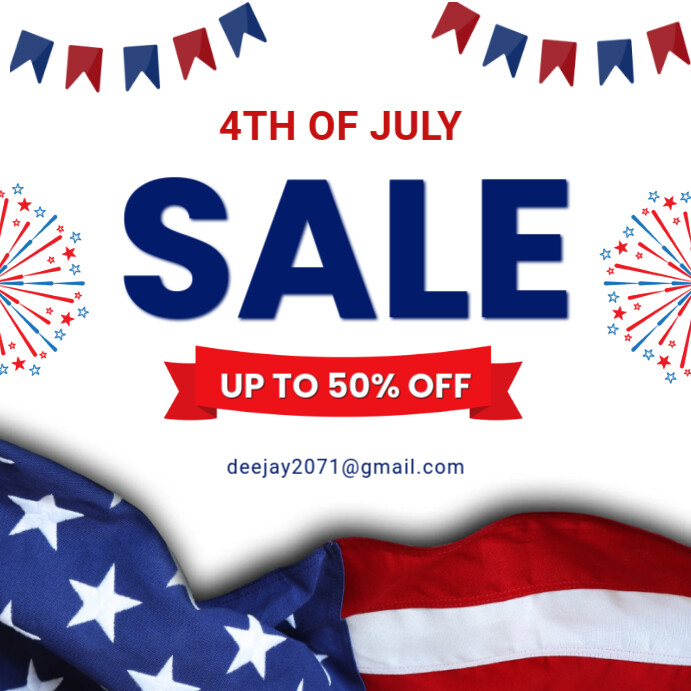 4th Of July sale Publicação no Instagram template