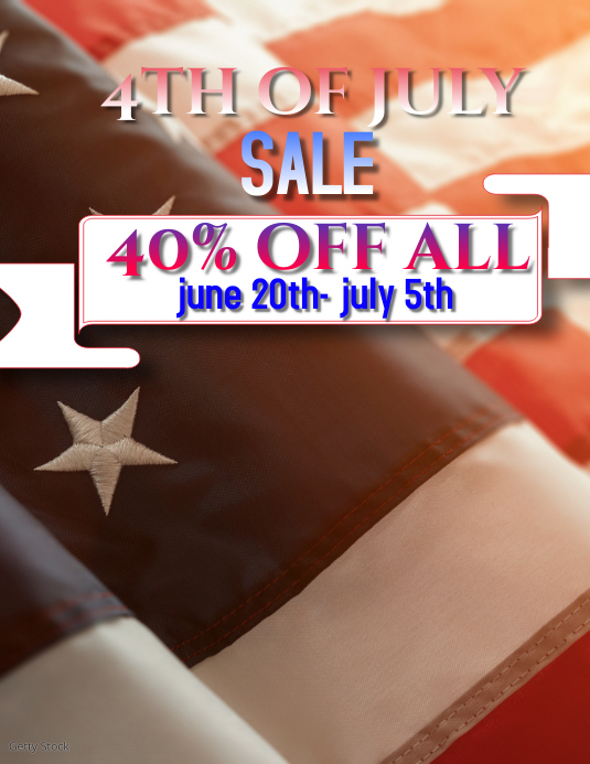 4th of July sale Рекламная листовка (US Letter) template