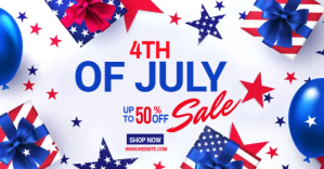4th of July Sale Facebook-advertentie template