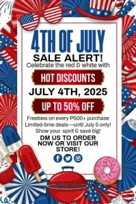 4th Of July Sale Poster template