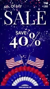 4TH OF JULY SALE Digital Display (9:16) template