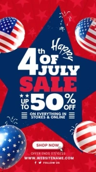 4th Of July Sale Display Template Digitale Vertoning (9:16)