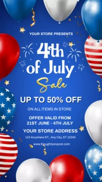 4th of july sale Instagram story. Instagram-verhaal template