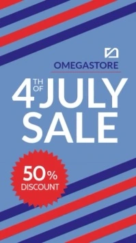 4th of July Sale Poster Template – Minimal geometric sales and discounts advertising instagram story