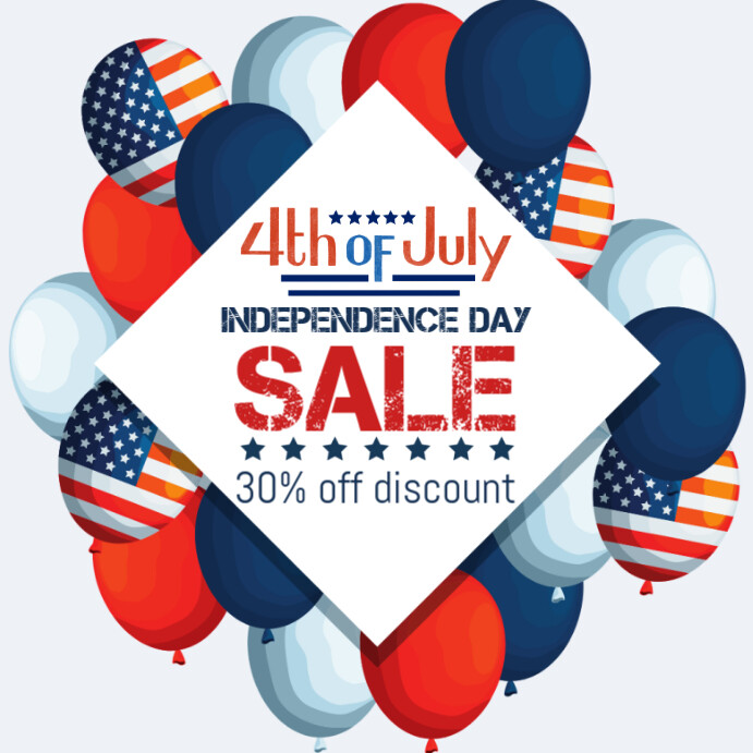4th of July sale template Instagram 帖子