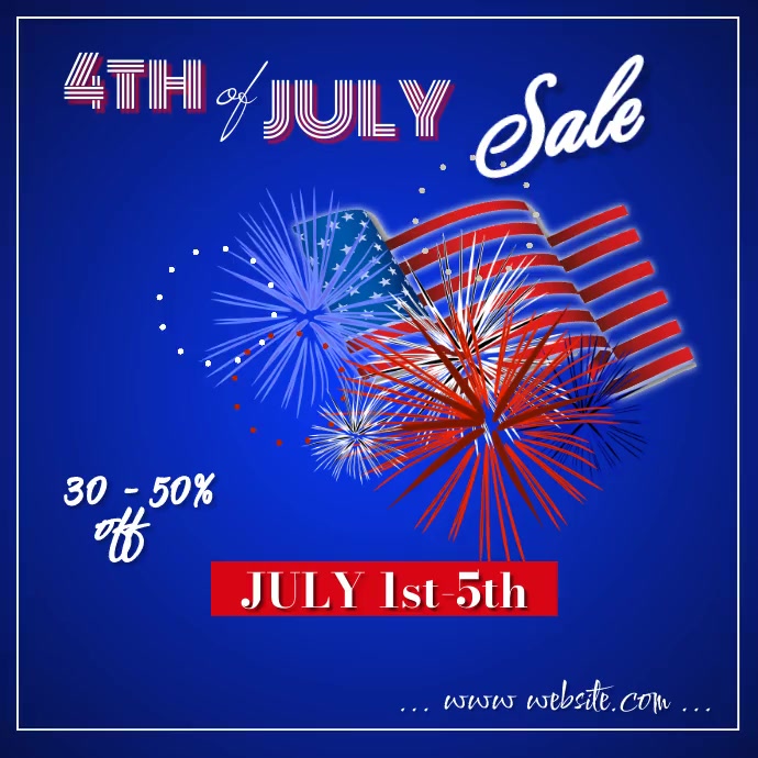4th of July Sale Video Template PosterMyWall