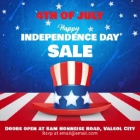 4th of July Sale Video Instagram Template Vierkant (1:1)