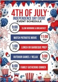4th Of July Schedule A4 template