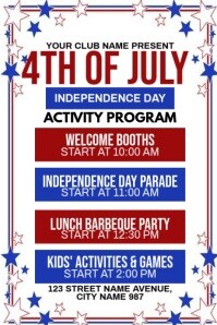 4th Of July Schedule Poster template