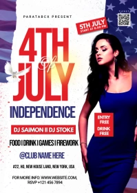4th of July social media ad A6 template