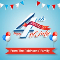 4th of July banner and balloons social media template Iphosti le-Instagram
