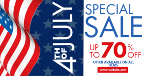 White and Blue 4th of July Sale Facebook Ad template