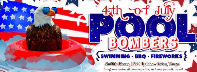 4th of July Splash Bash! Facebook Cover Photo template