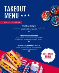 4th of July Takeout Menu Instagram Portrait template
