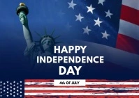 4th of July Template Postkarte