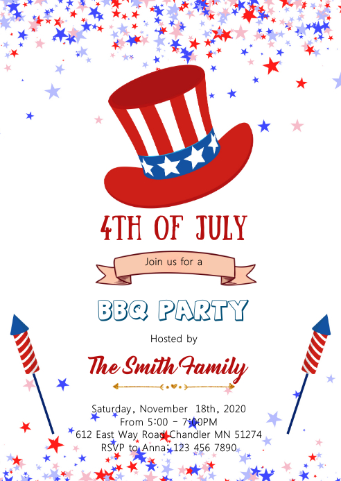 4th of july theme invitation Template PosterMyWall 4th of july theme invitation Template PosterMyWall