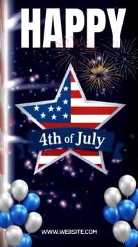4TH Of July Video Design Template เรื่องราวบน Instagram