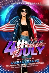 4TH OF JULY WEEKEND PARTY FLYER Plakat template