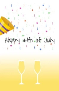 4th of July - Wine Glass Halve pagina breed template