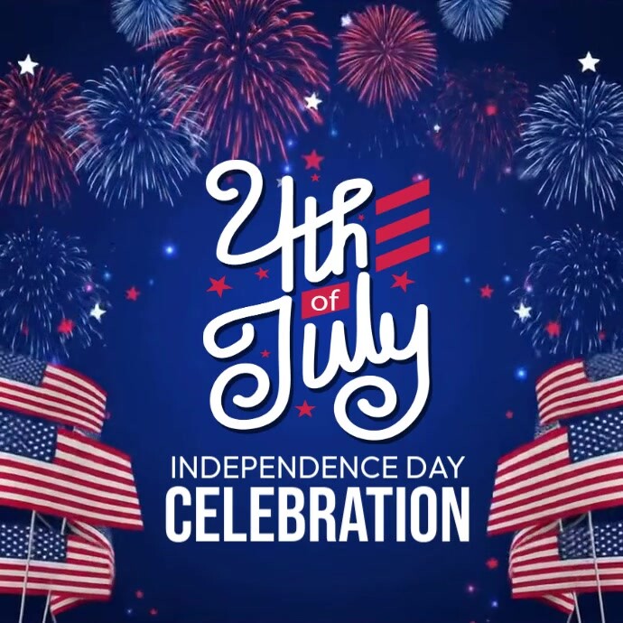 4th of July wish Quadrado (1:1) template