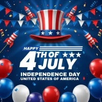 4th of July wish Message Instagram template