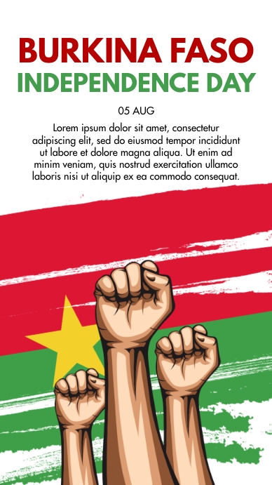 5 Aug - Burkina Faso Independence Day Template | PosterMyWall
