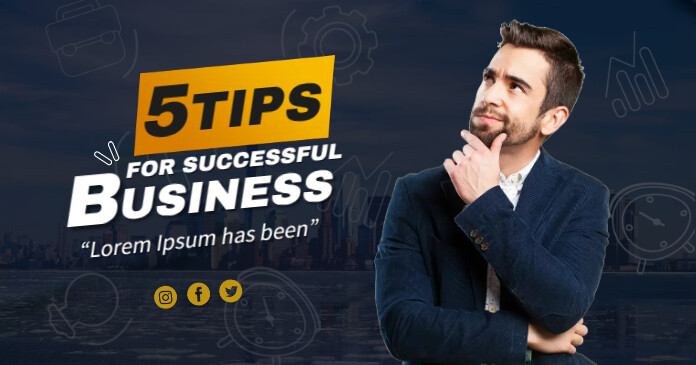 Plantilla de 5 Business Tips Video Thumbnail | PosterMyWall