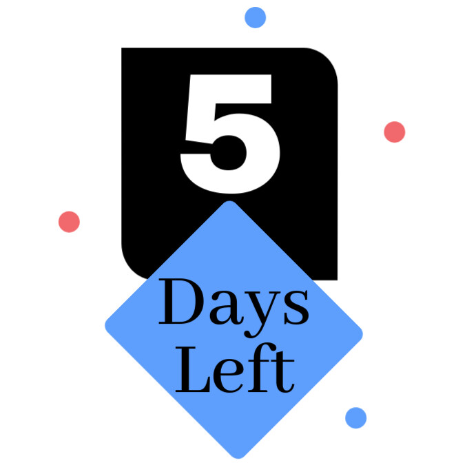 5 days Left countdown design Instagram Post template
