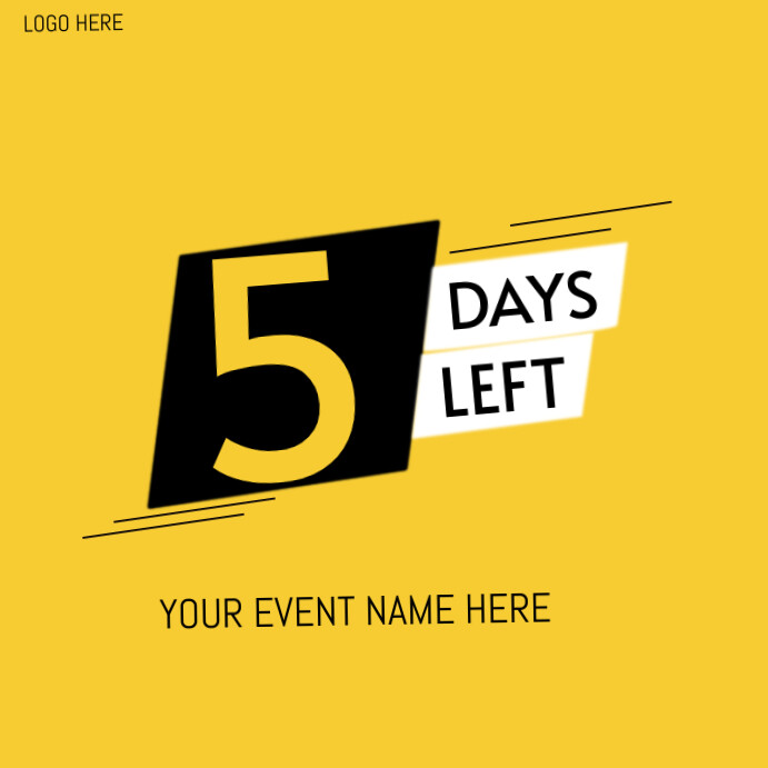 5 DAYS LEFT EVENT COUNTDOWN DESIGN Template | PosterMyWall