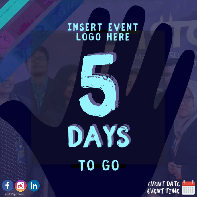 5 Days To Go Countdown Event Template | PosterMyWall