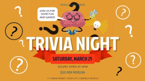 Yellow Trivia Night Facebook Cover Video Ikhava Yevidiyo ye-Facebook (16:9) template