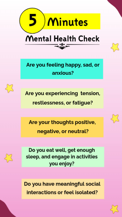 Copy of 5 Minutes Mental Health Check | PosterMyWall