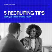 Blue Recruitment Tips Сообщение Instagram Template - Page 1