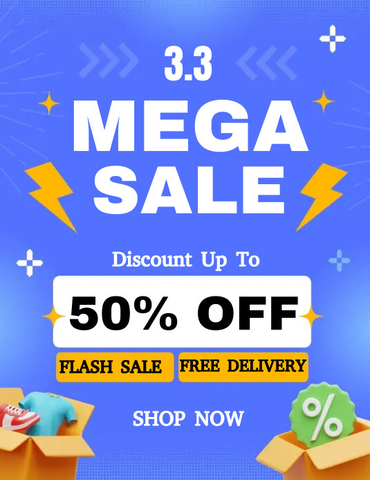 Copy of 50% Modern 3.3 Mega Sale And Discount post | PosterMyWall