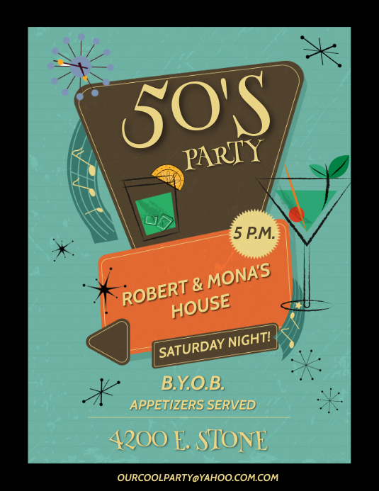 50'S PARTY Flyer (US Letter) template