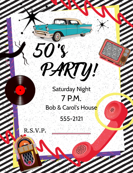 50'S PARTY Template PosterMyWall 50'S PARTY Template PosterMyWall