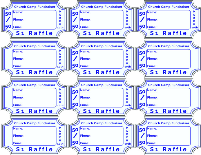 50 50 Raffle Blue Flyer (Letter pang-US) template