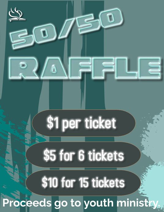 50/50 Raffle Volante (Carta US) template