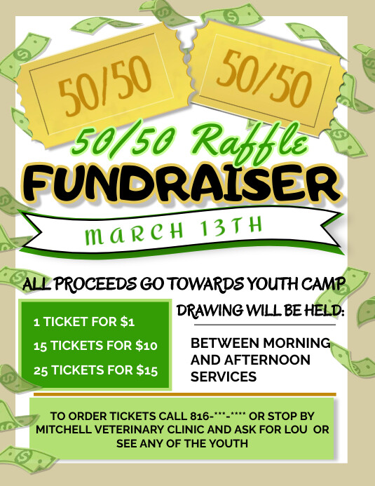 50/50 Raffle Flyer (US Letter) template